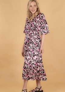 Ikat Print Dress - Pink